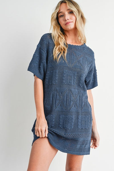 Aztec Knit Shift Dress bellagreyboutique Aztec Knit Shift Dress bellagreyboutique